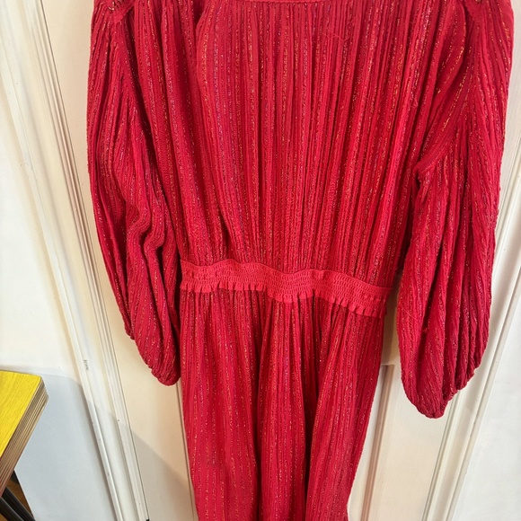 red grecian style wrap style dress with gold flecks vintage Red for sizing - Picture 6 of 7